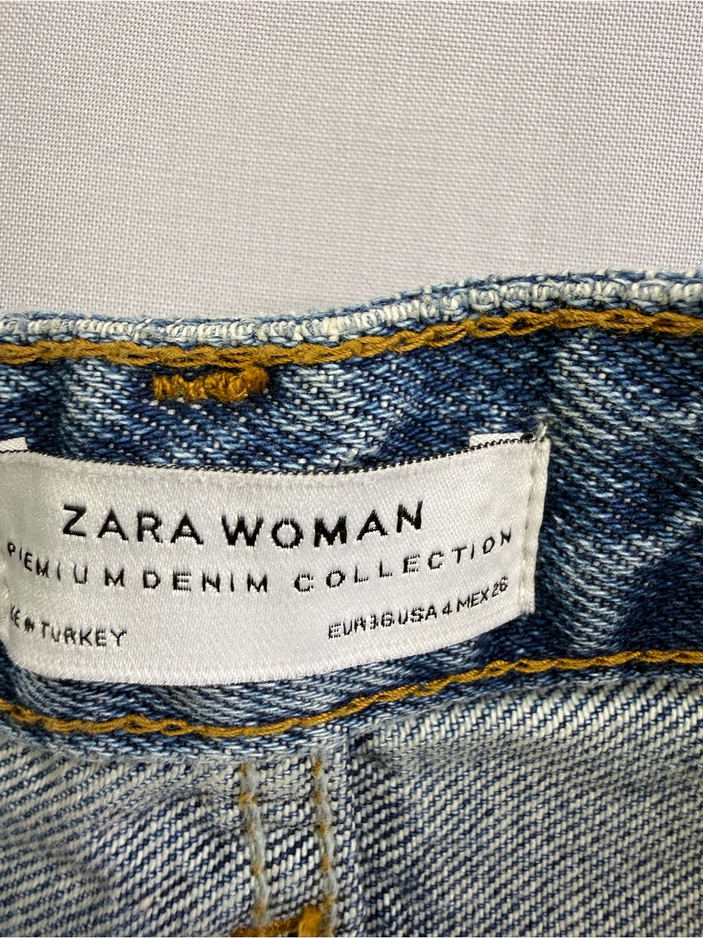 Zara Blue Straight-Leg Jeans with Stud Accents - Picture 3 of 6